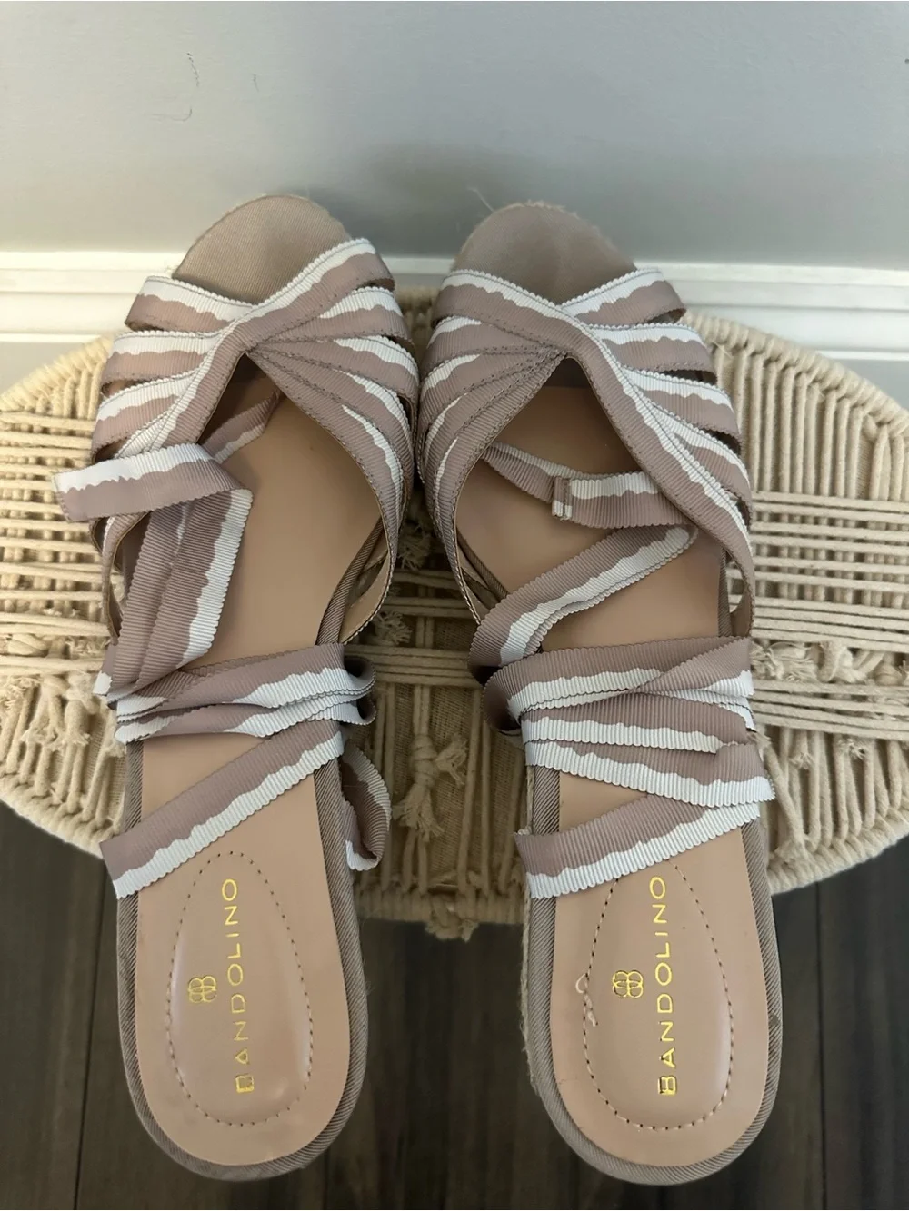 Bandolino Ribbon Espadrille Wedge Sandals - Women Size 10